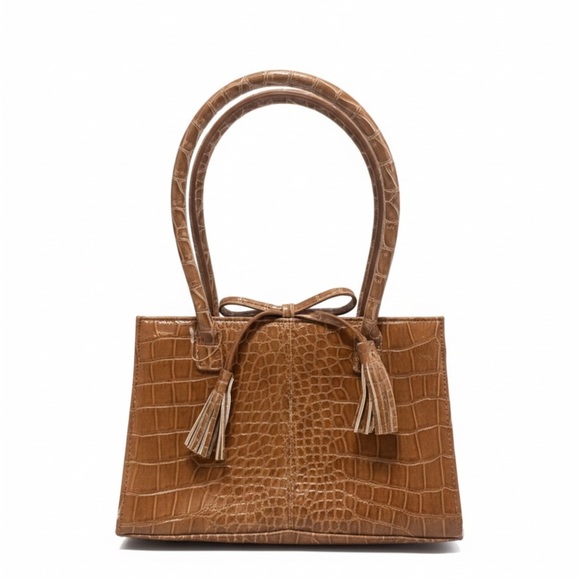 Liz Claiborne Handbags - 🤎 Vintage Liz Claiborne Croc Embossed Satchel 🤎